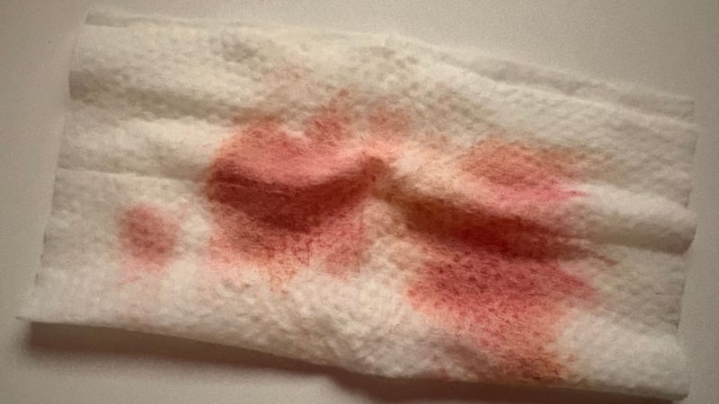 Bianca's makeup wipe after a day of wearing the Maybelline Cloudtopia Cheek & Lip Mousse