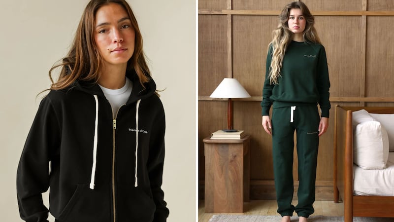 A person wearing a Province of Canada hoodie and a person wearing a full Province of Canada sweatsuit.