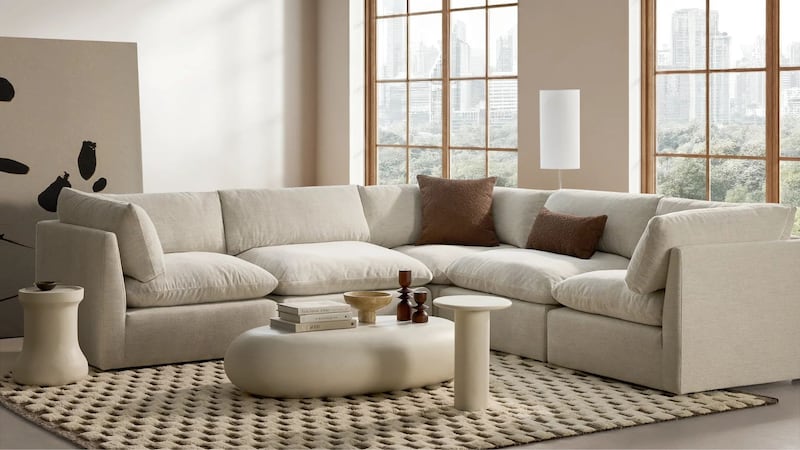 a large sectional in a living room
