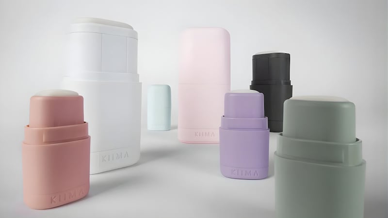 reusable deodorant applicators with a plain background