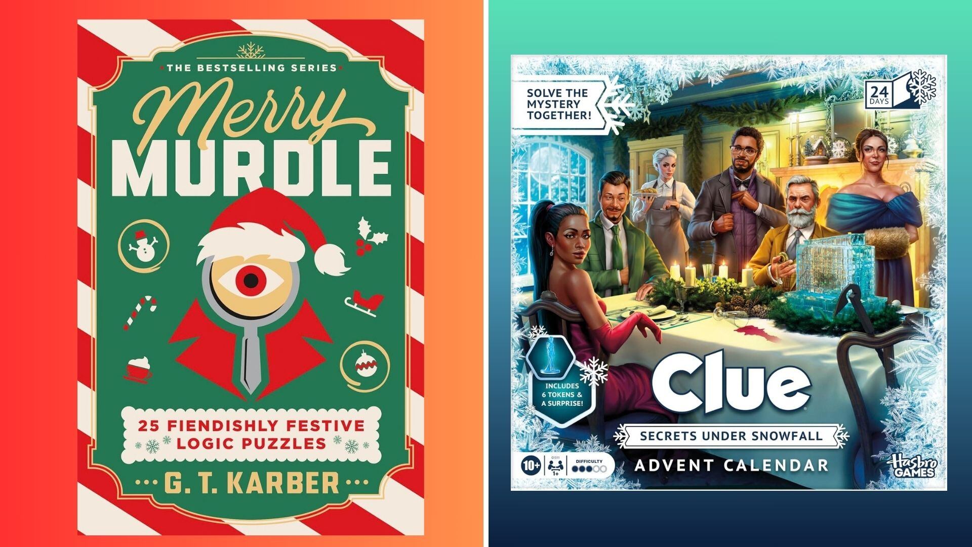 A Murdle Advent Calendar book and a Clue Advent Calendar.