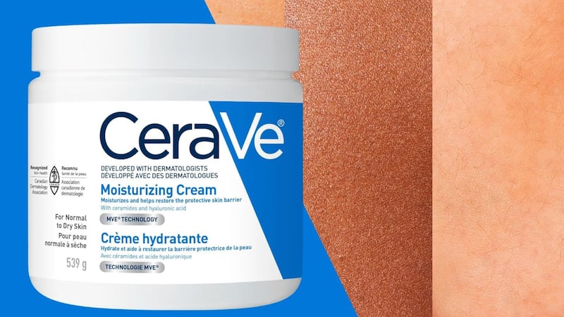 the tub of cream with different skin types in the background