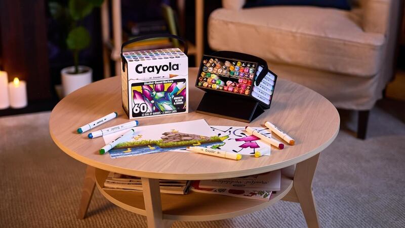 Crayola Dual-Tip Alcohol-Based Markers on a table