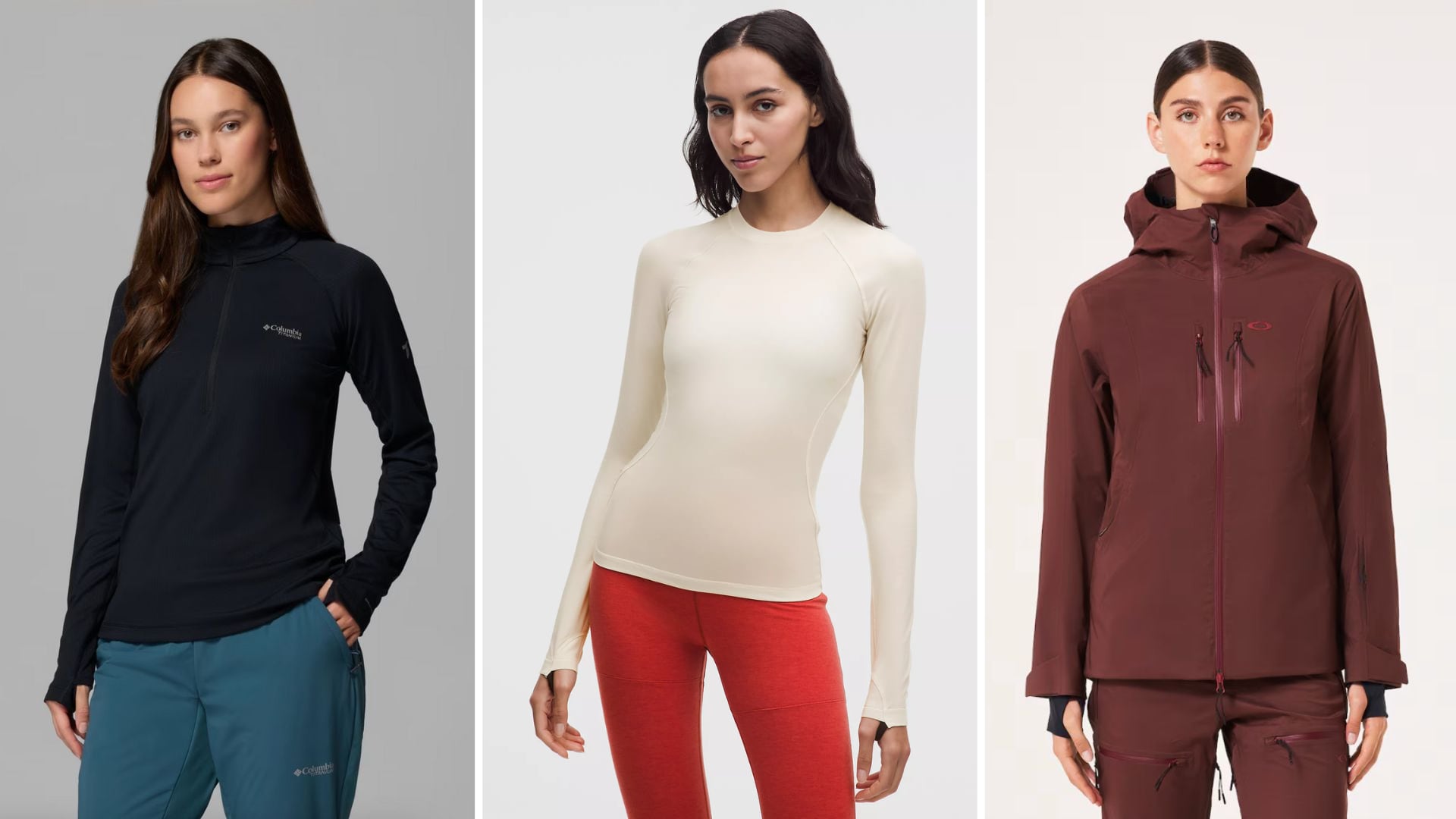 Models wearing winter layering clothes