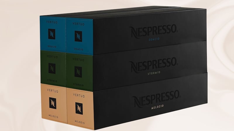 A box of Nespresso Vertuo Pods, Discovery Bestsellers.