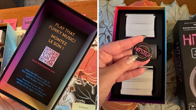 The QR code on the inside of the box which direct players to super simple game instructions, and the optional HITSTER tokens that come in the box.