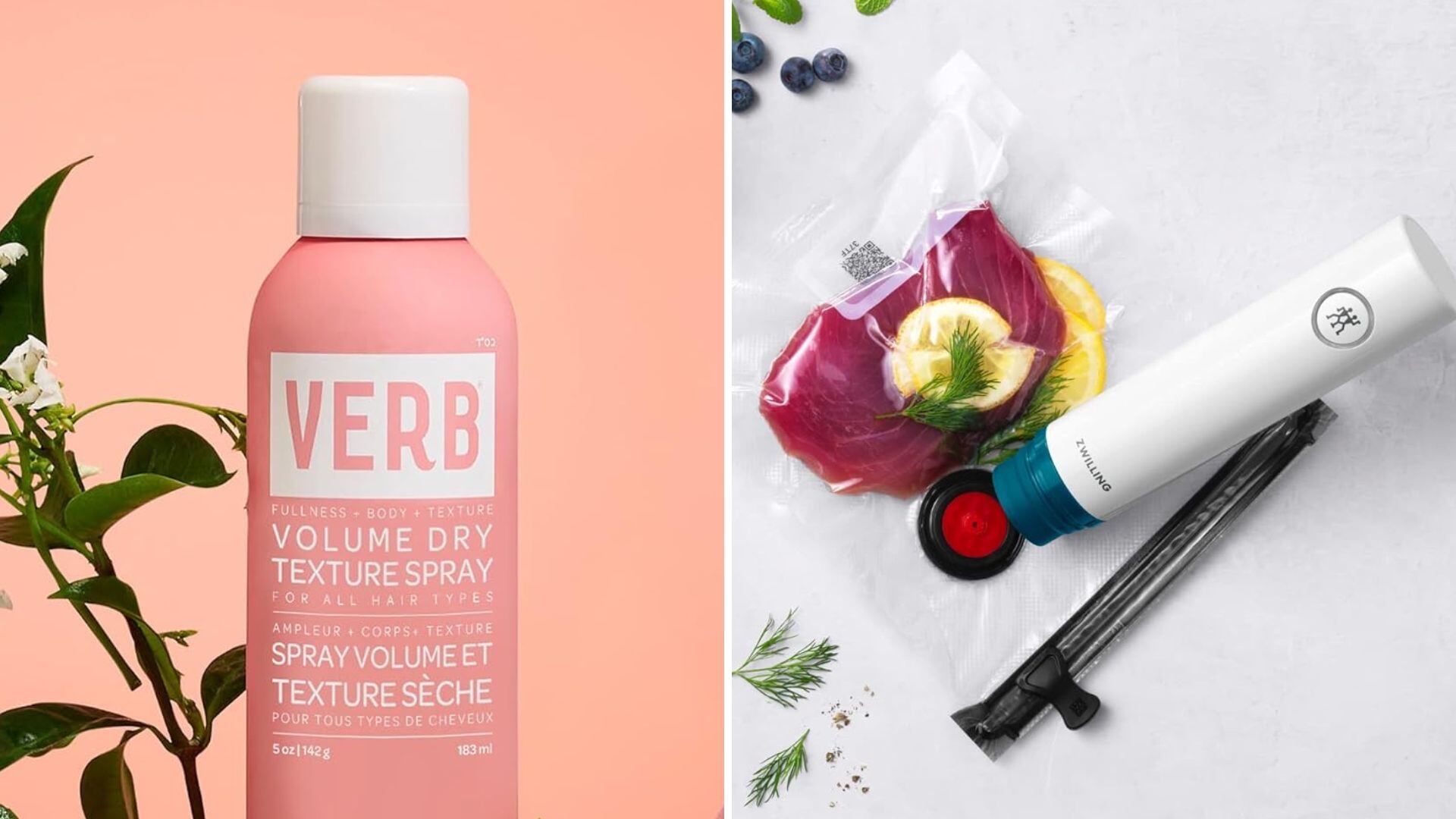 VERB texturizing spray and a ZWILLING Vacuum Sealer.
