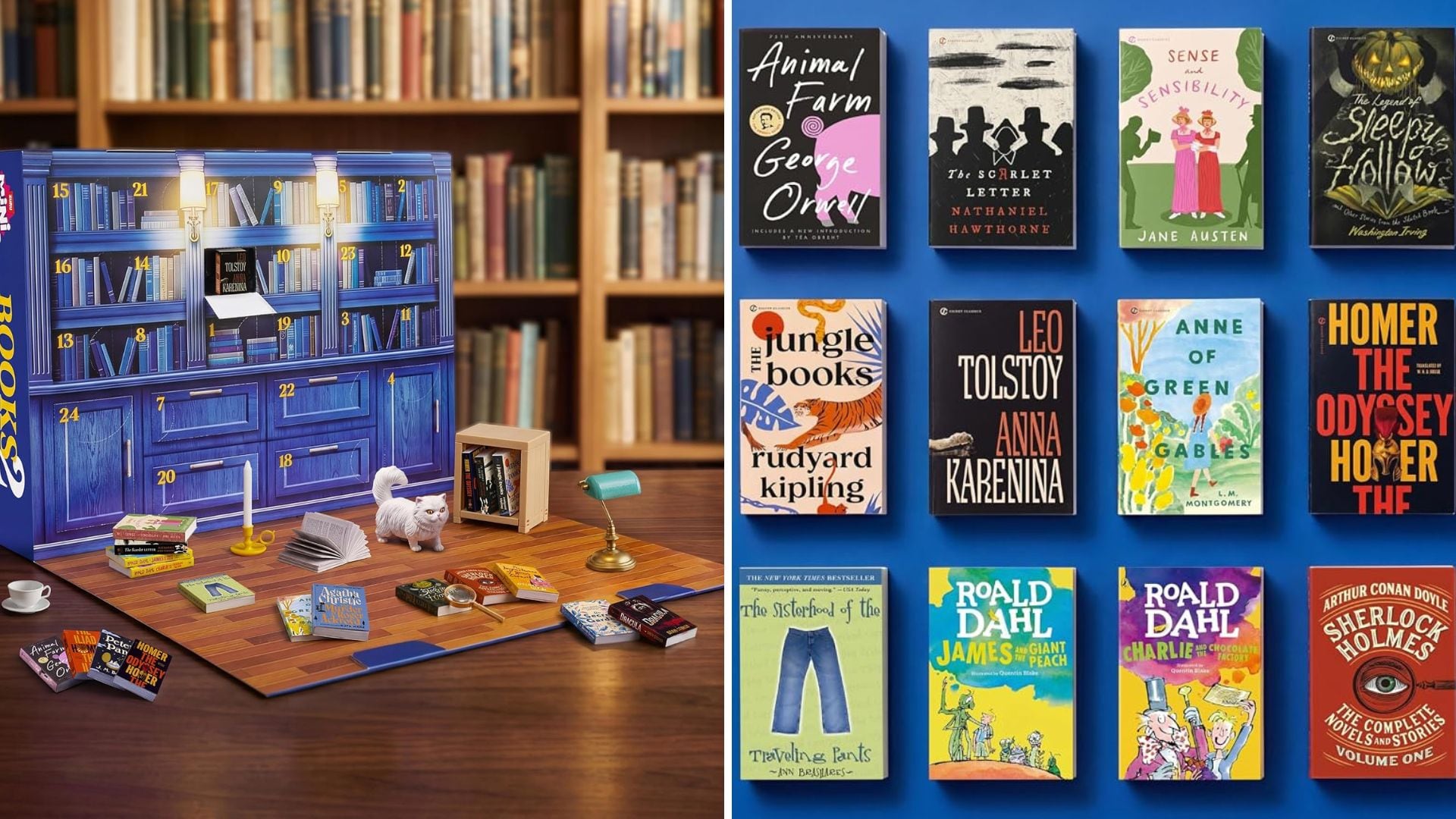 A book-themed Advent calendar from Mini Brands and tiny books.
