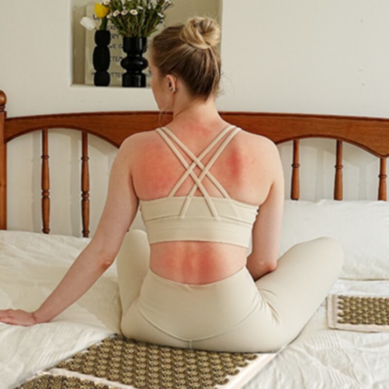 Model with back pain redness
