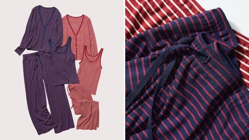 UNIQLO striped loungewear sets.