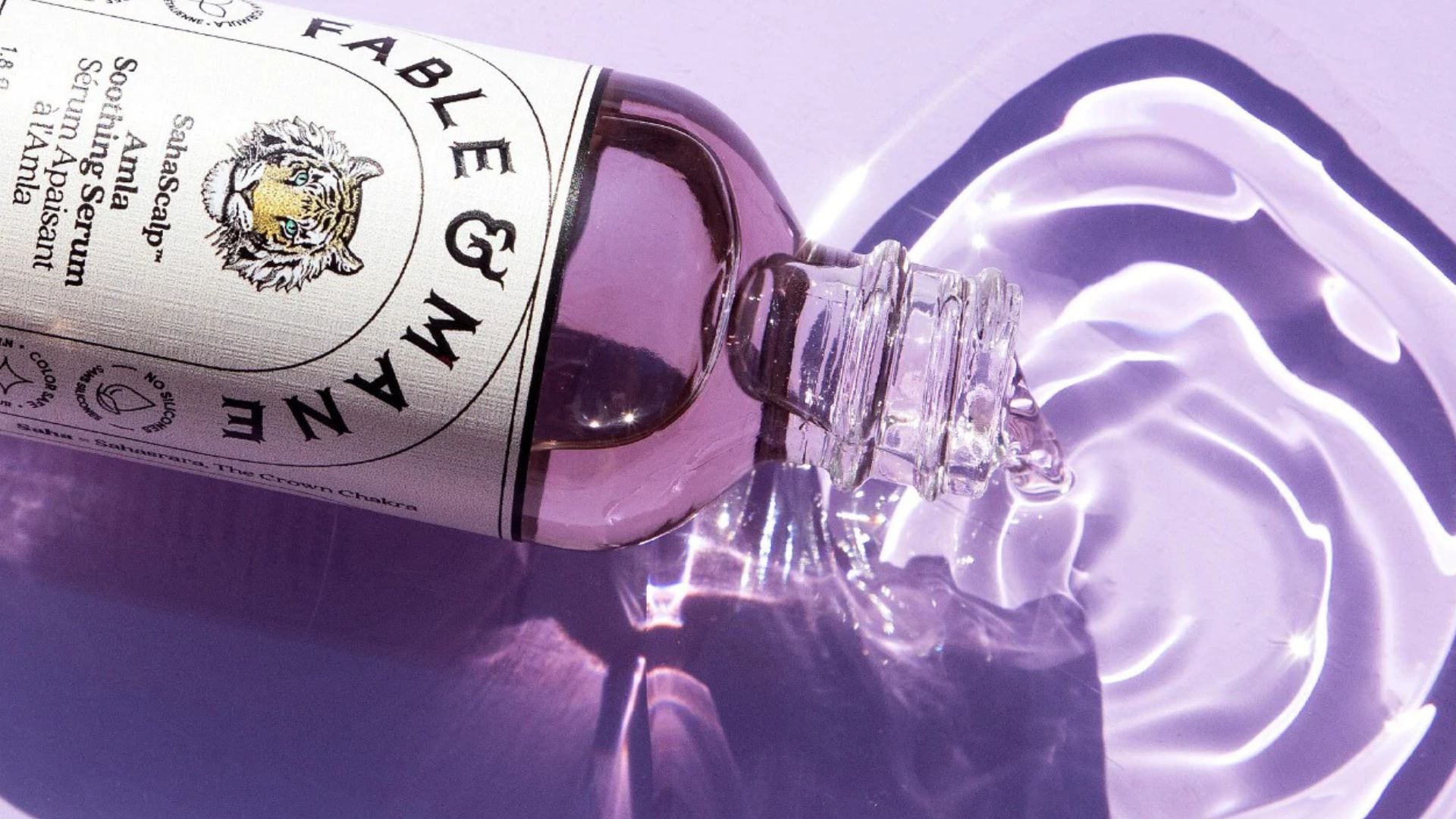 A bottle of Fable & Mane pre-wash scalp treatment.