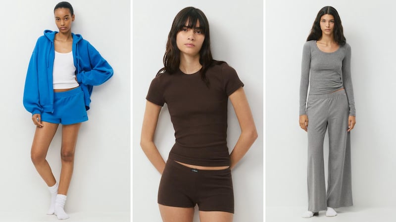 Three different loungewear outfits from Aritzia.