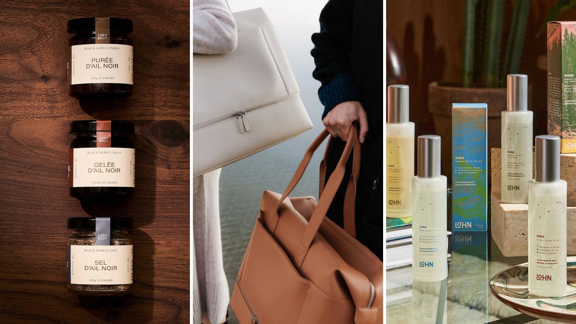 Garlic condiments, Monos bags, and Lohn sprays.